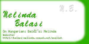 melinda balasi business card